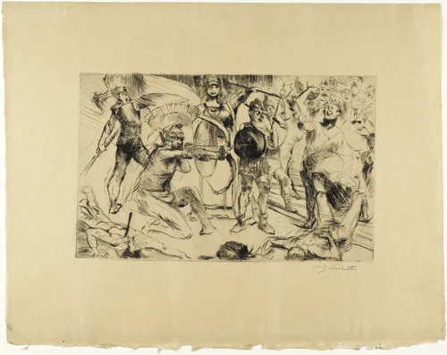 Odysseus and the Suitors (Odysseus und die Freier) from Classical Legends (Antike Legenden) by Lovis Corinth, print, 1919