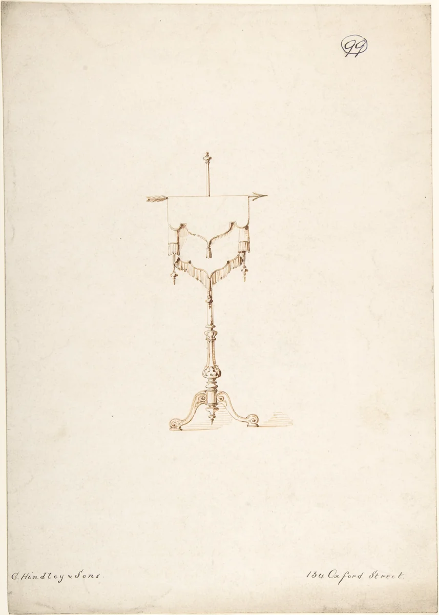 Design by Charles Hindley and Sons, drawing, 1841-1884