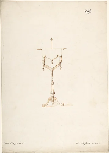 Design by Charles Hindley and Sons, drawing, 1841-1884