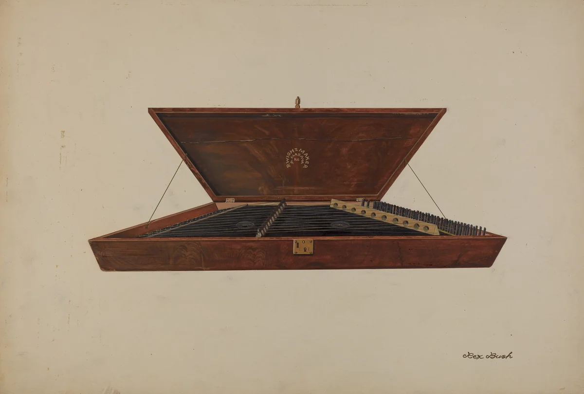 Dulcimer by Rex F. Bush, index of american design, 1937