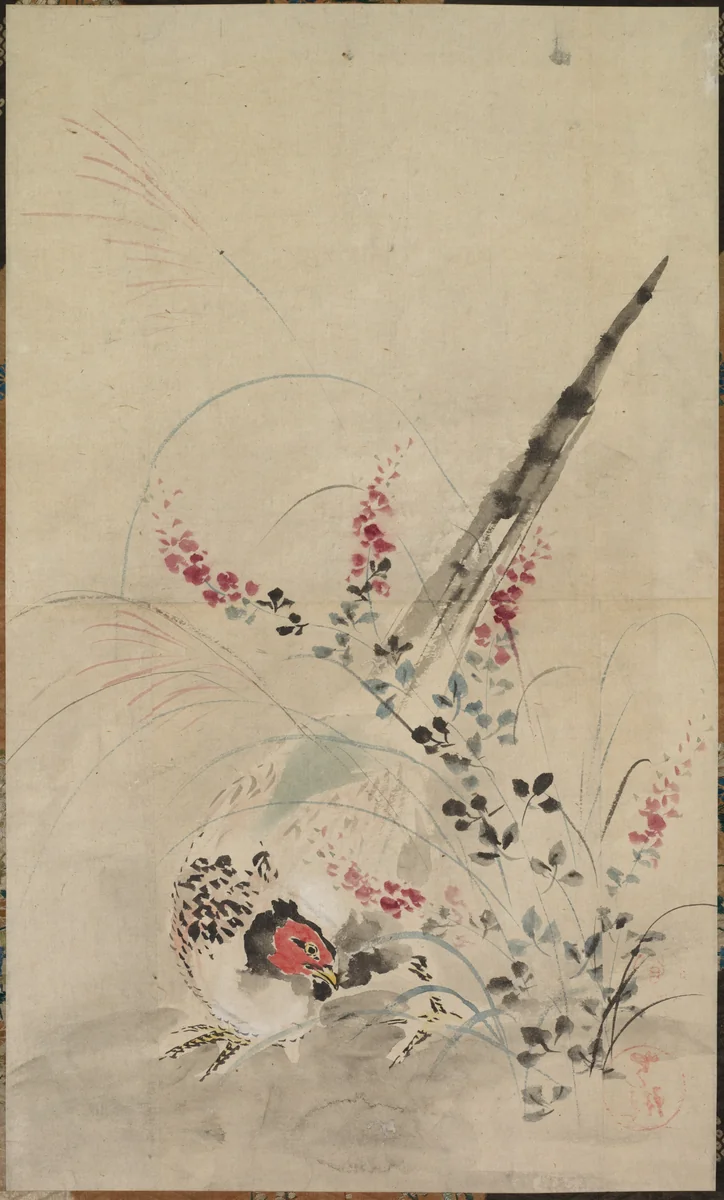 Pheasant and Grasses by Ogata Kōrin, painting, 1680-1716