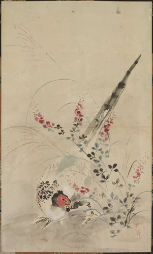 Pheasant and Grasses by Ogata Kōrin, painting, 1680-1716