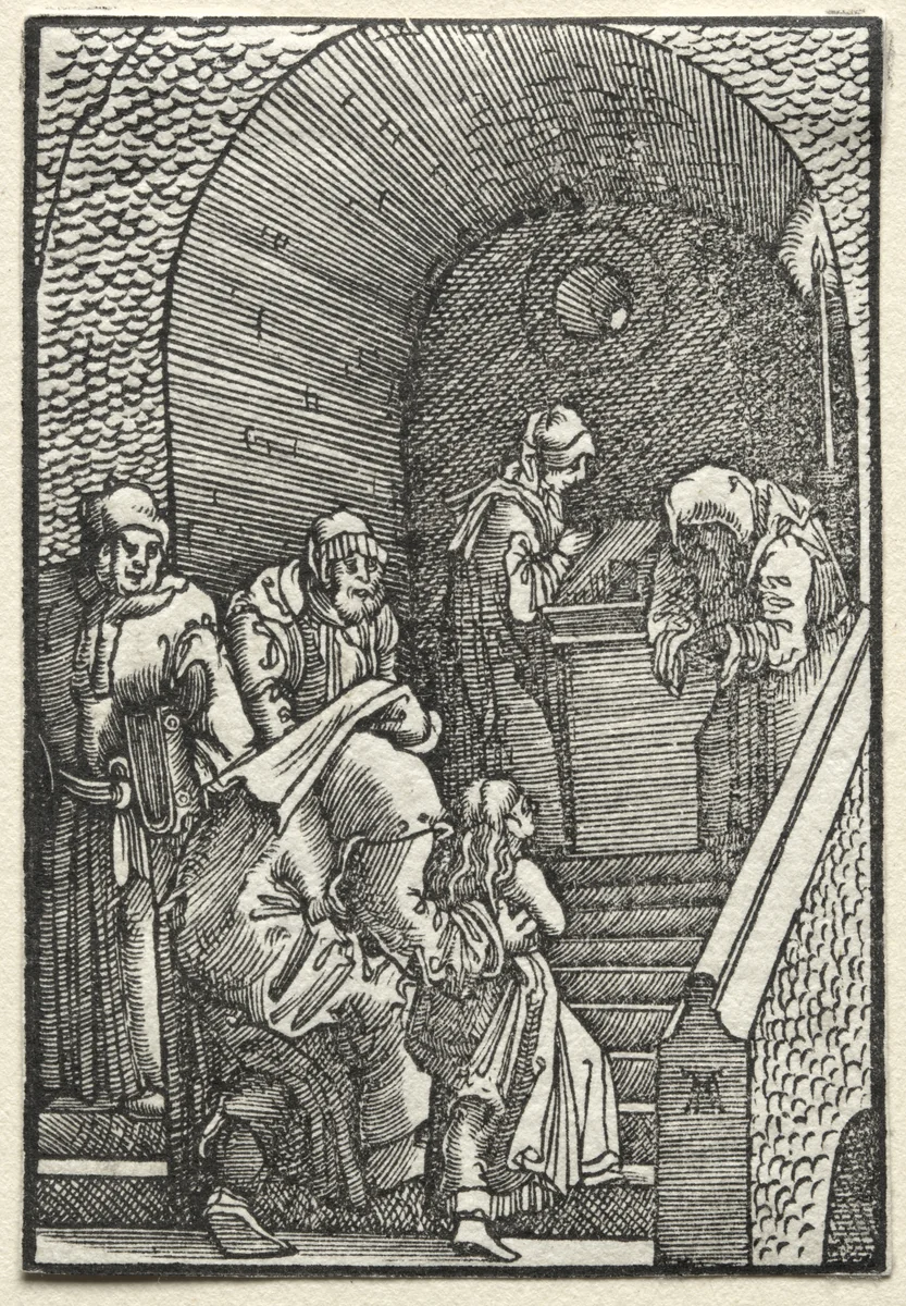 The Fall and Redemption of Man: The Presentation of the Virgin in the Temple by Albrecht Altdorfer, print, 1515
