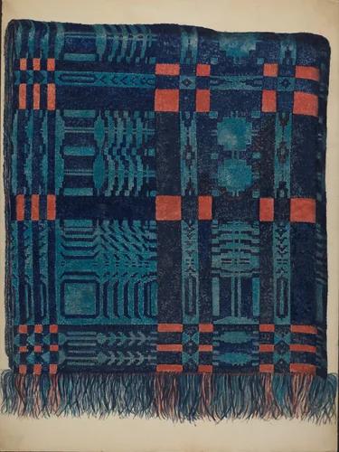 Coverlet - Pine Tree Border by Eva Wilson, index of american design, 1937