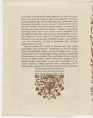 Tailpiece (page 106) from Les Petites Fleurs de St. François (The Little Flowers of St. Francis) by Émile Bernard, illustrated book, 1928