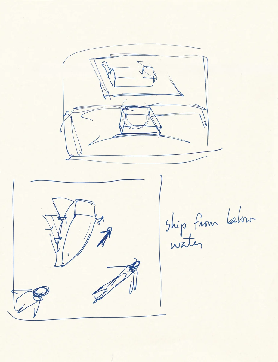 Study for "Great America" (Under Water) by Kerry James Marshall, drawing, 1989-1999