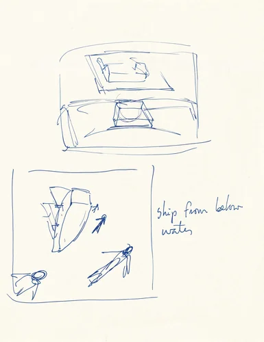 Study for "Great America" (Under Water) by Kerry James Marshall, drawing, 1989-1999