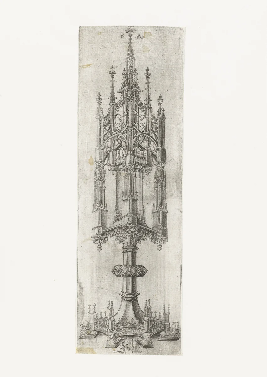 Gotische monstrans by Unknown, print, 1455-1503