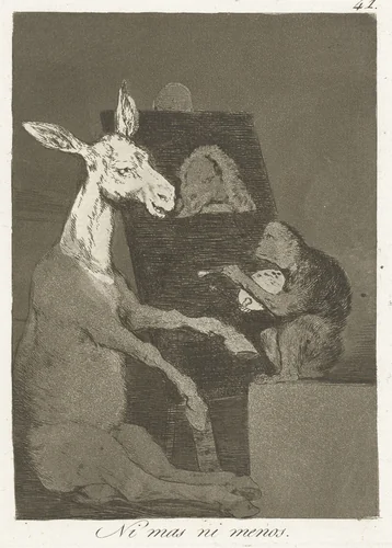 Niet meer en niet minder by Francisco de Goya, print, 1797-1799