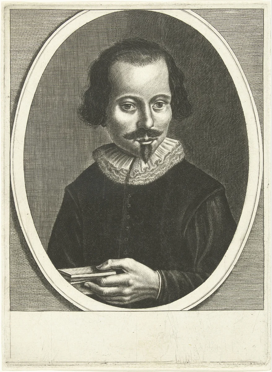 Portret van Dirck Rafaelsz. Camphuysen by Cornelis Koning, print, 1627-1633