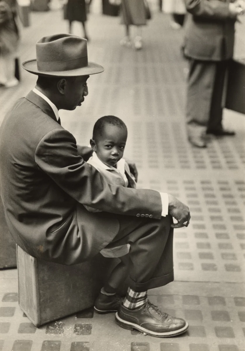Father and Son, Penn Station, New York City by Ruth Orkin, photograph, 1948
