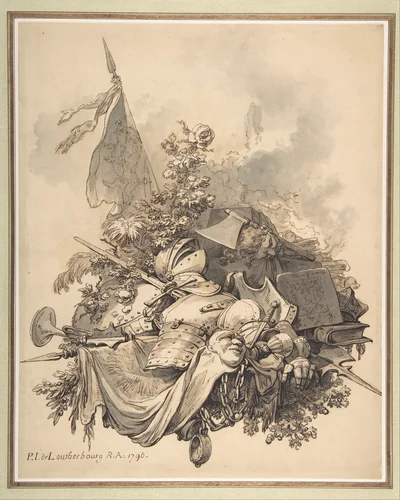 The House of York by Philippe-Jacques de Loutherbourg, drawing, 1796