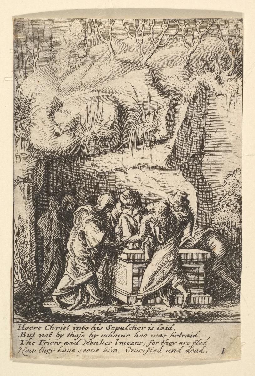 Entombment by Wenceslaus Hollar, print, 1644-1652