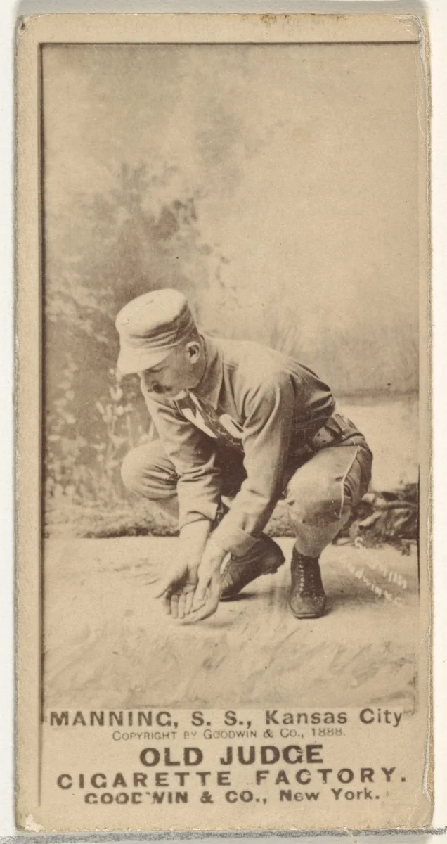 James H. "Jim" Manning, Shortstop, Kansas City Cowboys, from the Old Judge series (N172) for Old Judge Cigarettes by Goodwin & Company, photograph, 1888