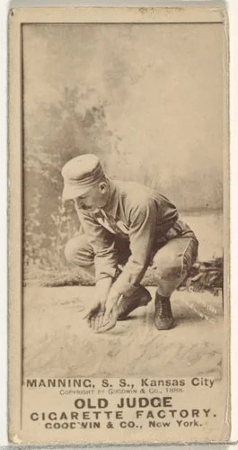 James H. "Jim" Manning, Shortstop, Kansas City Cowboys, from the Old Judge series (N172) for Old Judge Cigarettes by Goodwin & Company, photograph, 1888