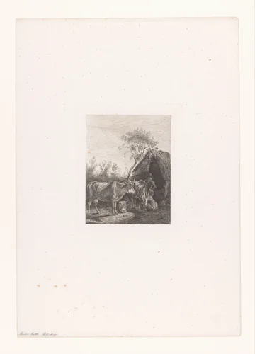 Koeien melken by Nikolay Semyonovich Mosolov, print, 1857-1914