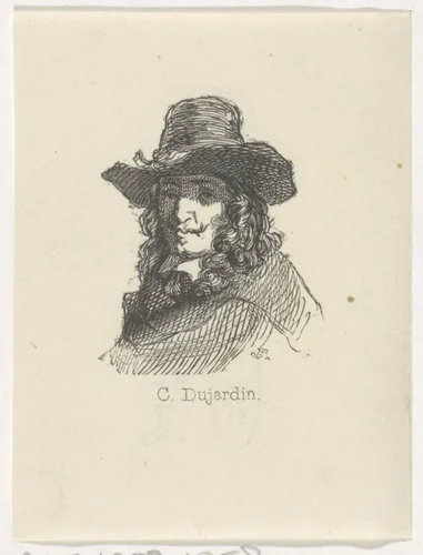 Portret van Karel Dujardin by Coenraad Hamburger, print, 1842-1843