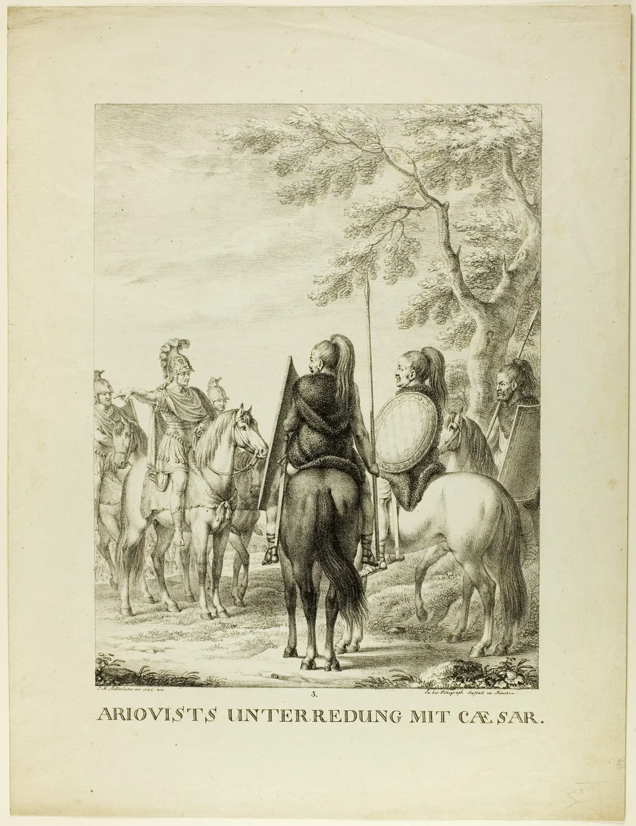Arioviste Unterredung mit Caezar by Johann Michael Mettenleiter, print, 1808
