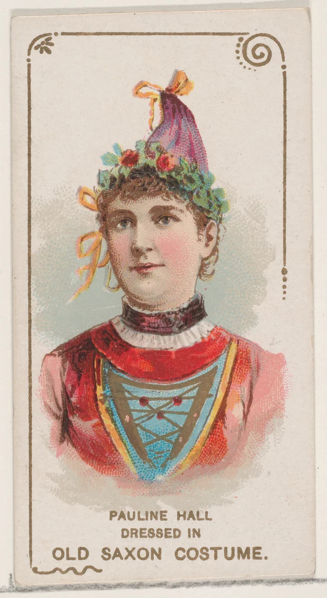Pauline Hall Dressed in Old Saxon Costume, from the set Actors and Actresses, First Series (N70) for Duke brand cigarettes by W. Duke, Sons & Co., print, 1888-1889