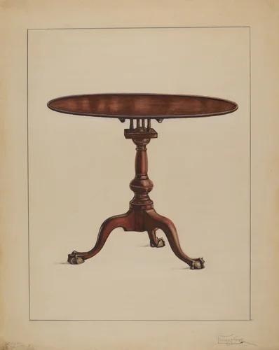 Tilt-top Table by Rolland Livingstone, index of american design, 1936