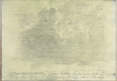 Cloud study (Smaller Italian sketchbook, leaf 14 recto) by Joseph Wright, drawing, 1774-1775