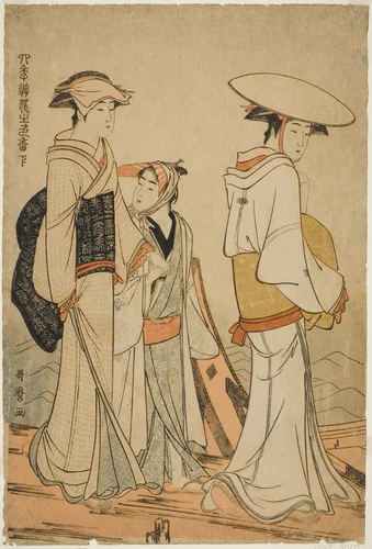 Pleasures of the Four Seasons: Colors and Scents of Flowers, left (Shiki no asobi hana no iroka, ge) by Kitagawa Utamaro (喜多川歌麿), print, 1778-1788