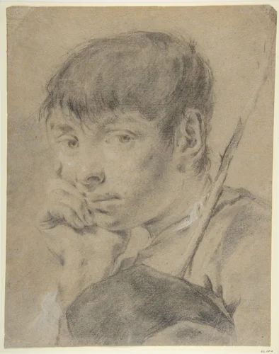 Boy With a Staff by Giovanni Battista Piazzetta, drawing, 1682-1754