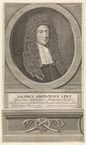 Portret van Jacob Gronovius by Anthony van Zijlvelt, print, 1697