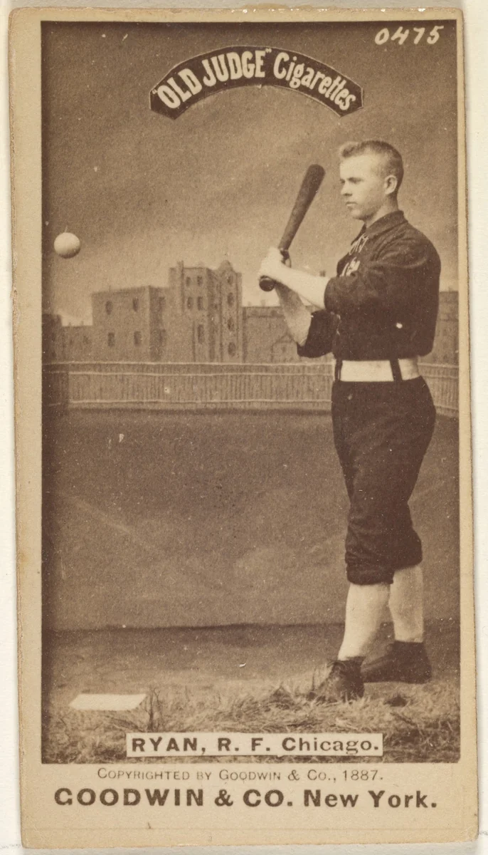 Ryan, Right Field, Chicago, from the Old Judge series (N172) for Old Judge Cigarettes by Goodwin & Company, photograph, 1887