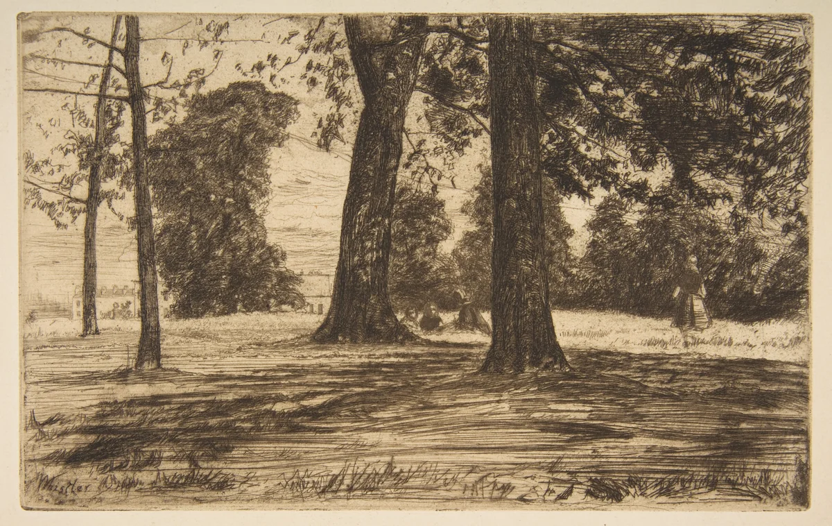 Greenwich Park by James McNeill Whistler, print, 1859