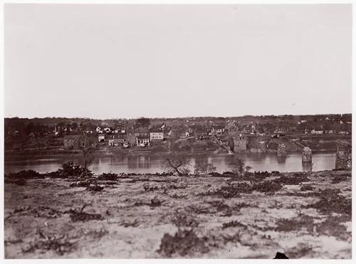 [View Across Rappahannock River to Fredericksburg, Virginia] by Andrew Joseph Russell, photograph, 1863