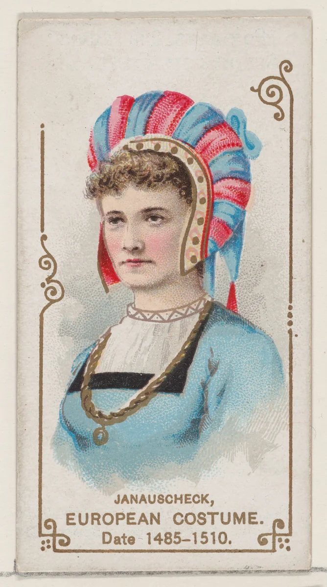 Janauscheck in European Costume from 1485-1510, from the set Actors and Actresses, First Series (N70) for Duke brand cigarettes by W. Duke, Sons & Co., print, 1888-1889