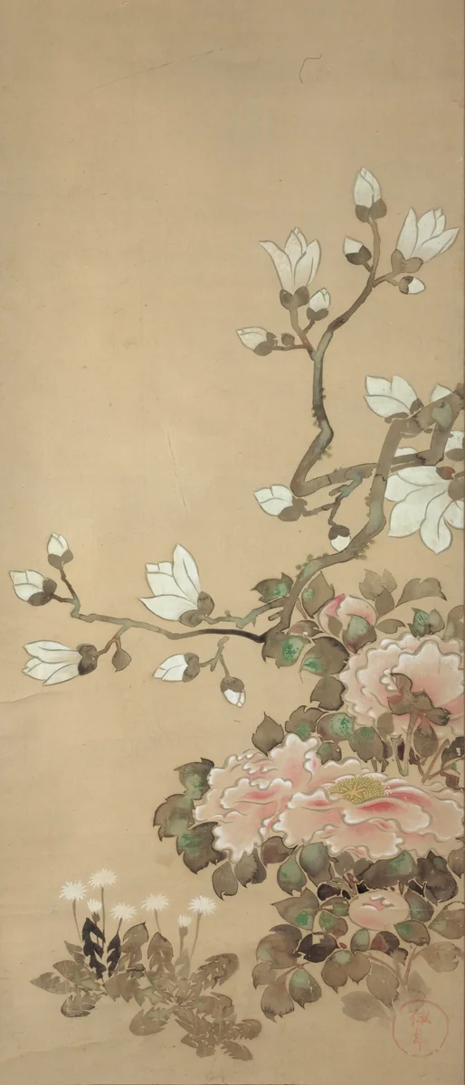 Peonies, Magnolia, and Dandelions by School of Tawaraya Sôtatsu, other