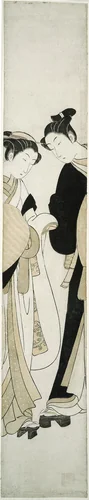 Two Komuso by Suzuki Harunobu (鈴木春信), print, 1763-1770