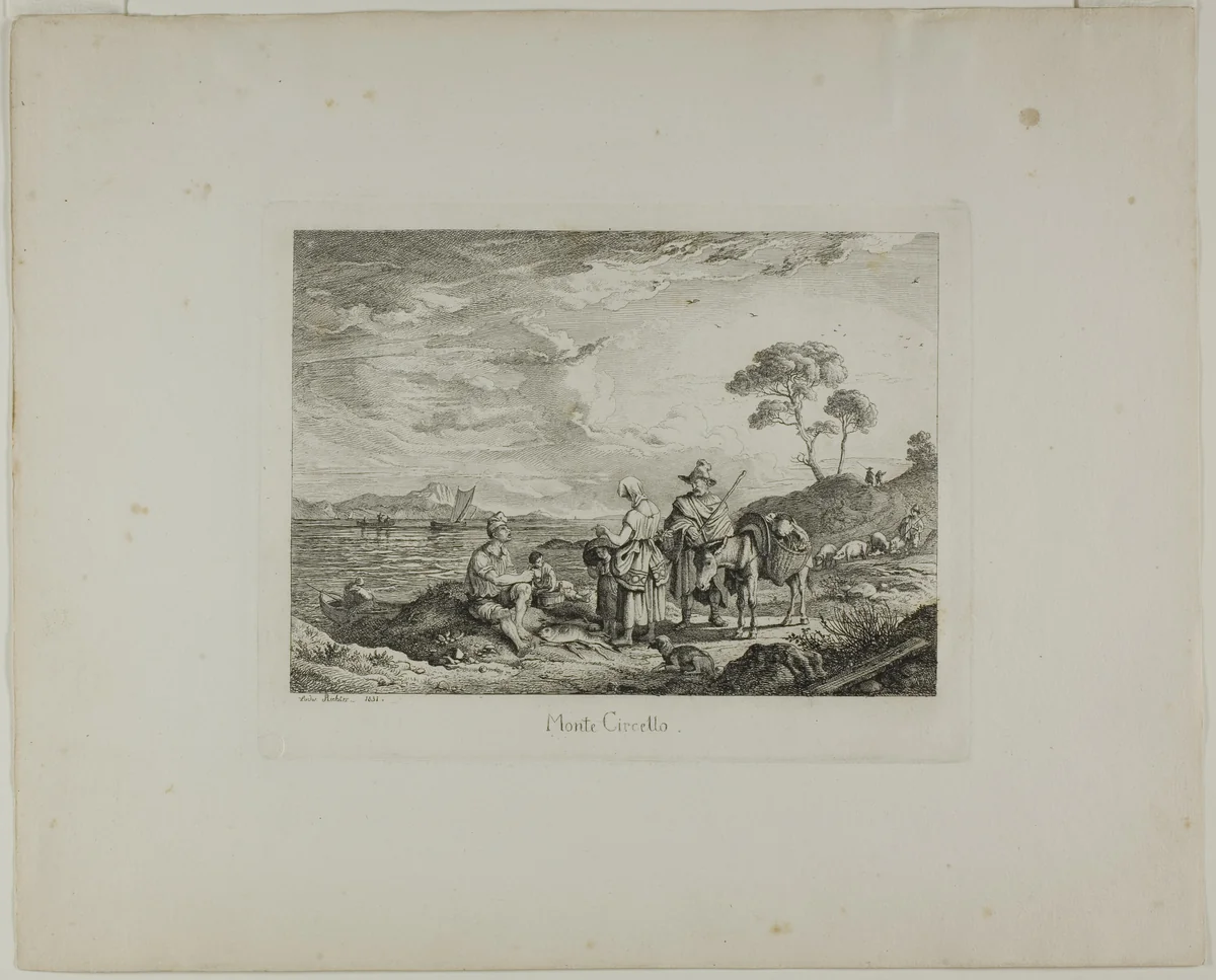 Monte Circello by Ludwig Richter, print, 1831