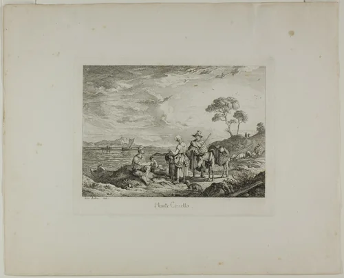 Monte Circello by Ludwig Richter, print, 1831