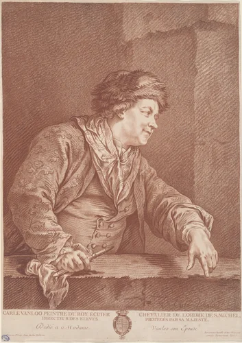 Carle Van Loo by Gilles Demarteau the Elder, print, 1755-1765