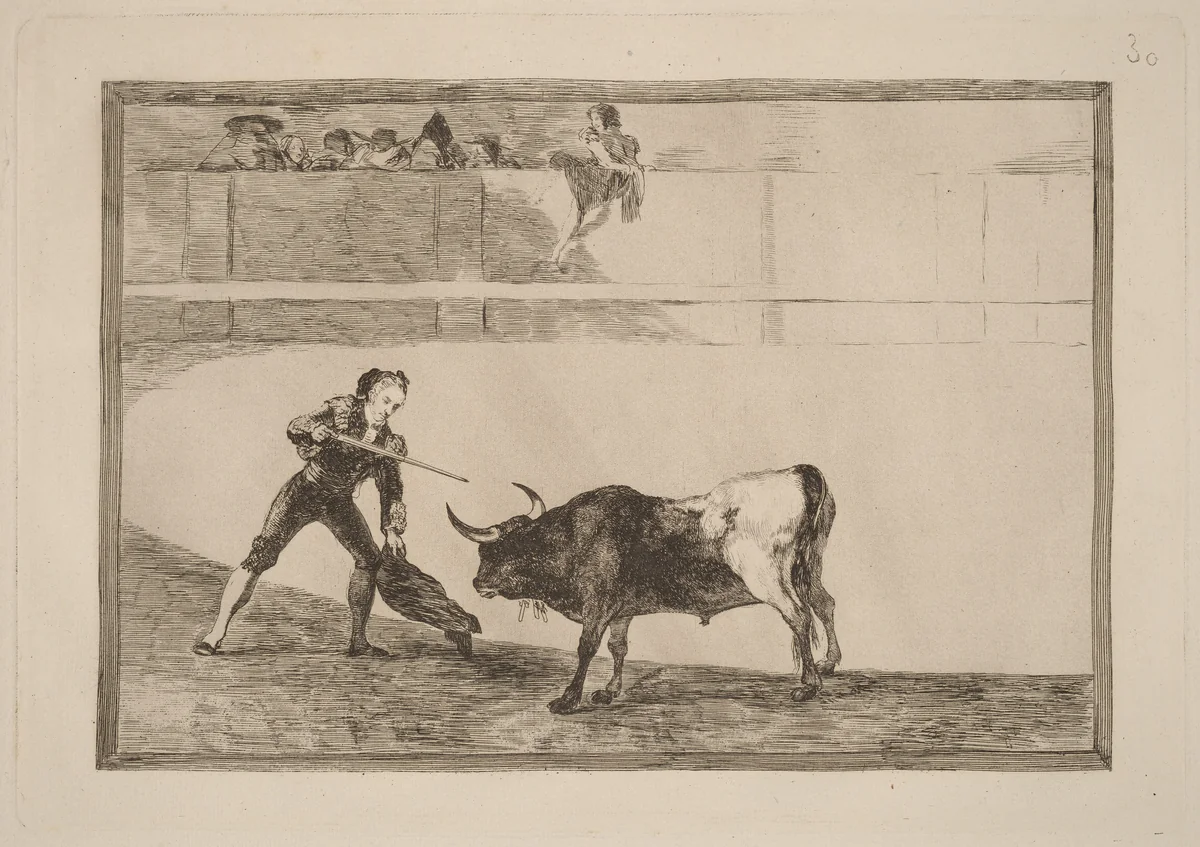 Pedro Romero matando a toro parado (Pedro Romero Killing the Halted Bull) by Francisco Goya, portfolio, 1816