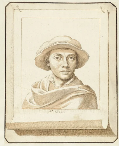 Portrait of a man, after a sixteenth-century model by David Bailly, drawing, 1624