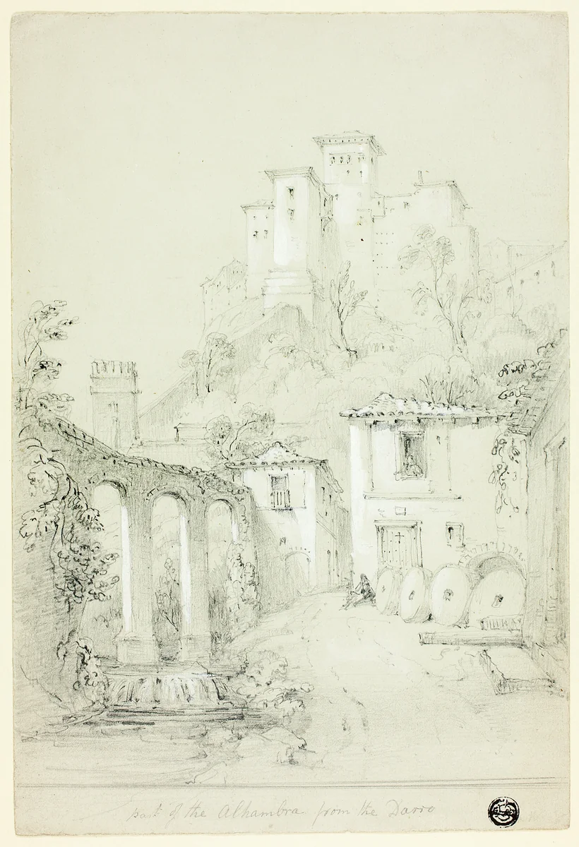 Port of the Alhambra from the Dario by Richard Ford
Frederick Christian Lewis, drawing, 1800-1899