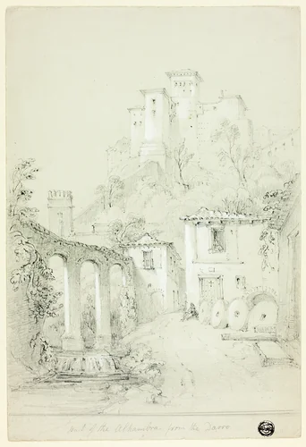 Port of the Alhambra from the Dario by Richard Ford
Frederick Christian Lewis, drawing, 1800-1899