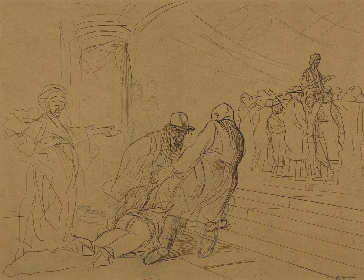 The Adulteress by Jean-Louis Forain, drawing, 1910