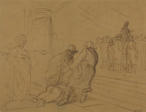 The Adulteress by Jean-Louis Forain, drawing, 1910