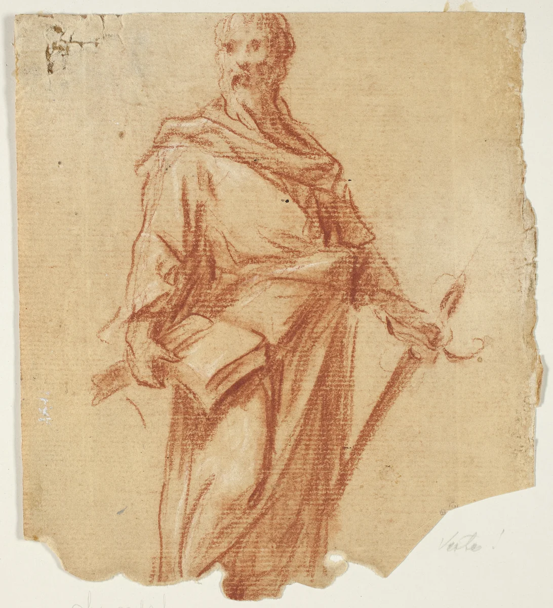 Apostle (recto); Standing Female Figure (verso) by Carlo Maratti, drawing, 1645-1713