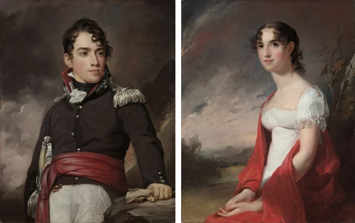 Portraits of Jean Terford David and Mary Sicard David by Thomas Sully, painting, 1813