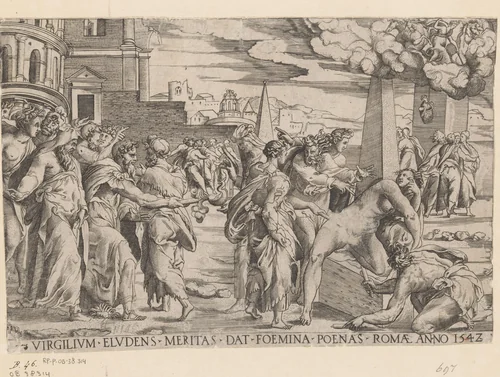 Wraak van de magiër Vergilius by Unknown, print, 1542