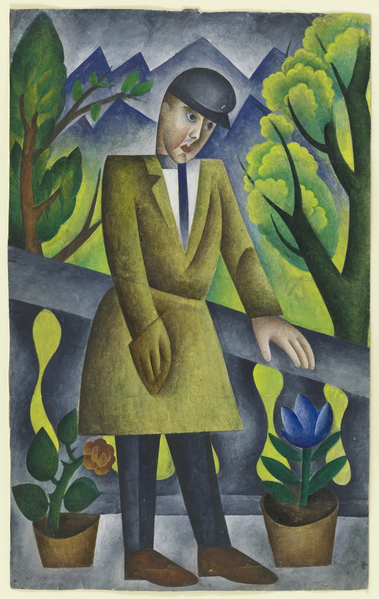 Man on Balcony by Pavel Tchelitchew, drawing, 1921