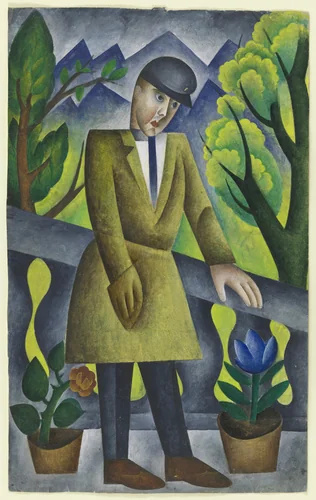 Man on Balcony by Pavel Tchelitchew, drawing, 1921