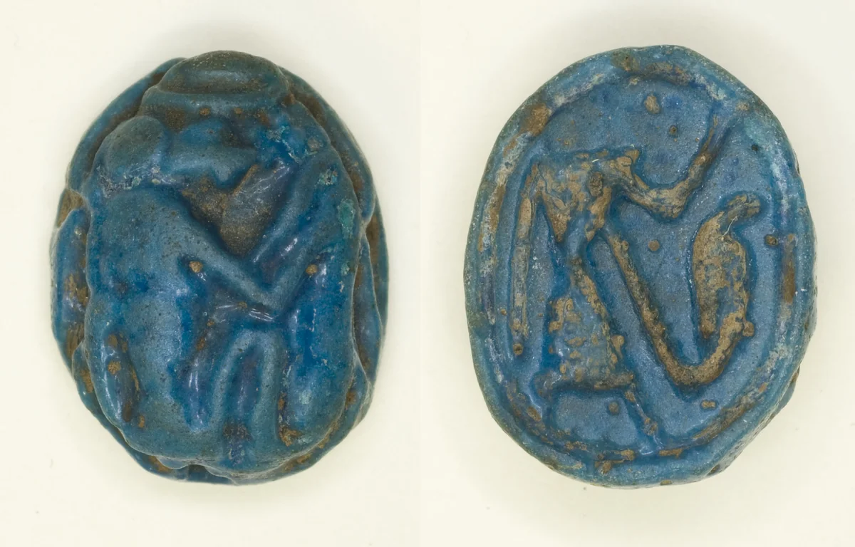 Scaraboid: Thoth as a Baboon with Lunar Crescent by Egyptian, other, -1295--1069