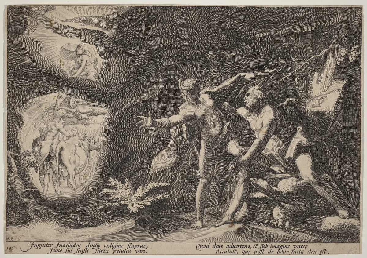 Jupiter and Io by Hendrick Goltzius, print, 1595-1605